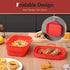 Collapsible 2-Pack Air Fryer Silicone Liners for 10QT NINJA Foodi, Reusable Silicone Pot for Air Fryer Accessories, Red