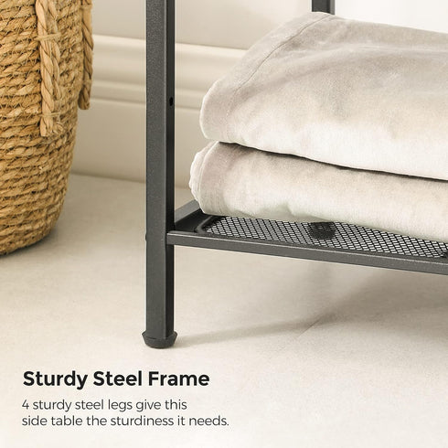 4-Tier UBSC034B01 SONGMICS Storage Rack, Bathroom Shelf, Extendable Plant Stand with Adjustable Shelf, for Bathroom