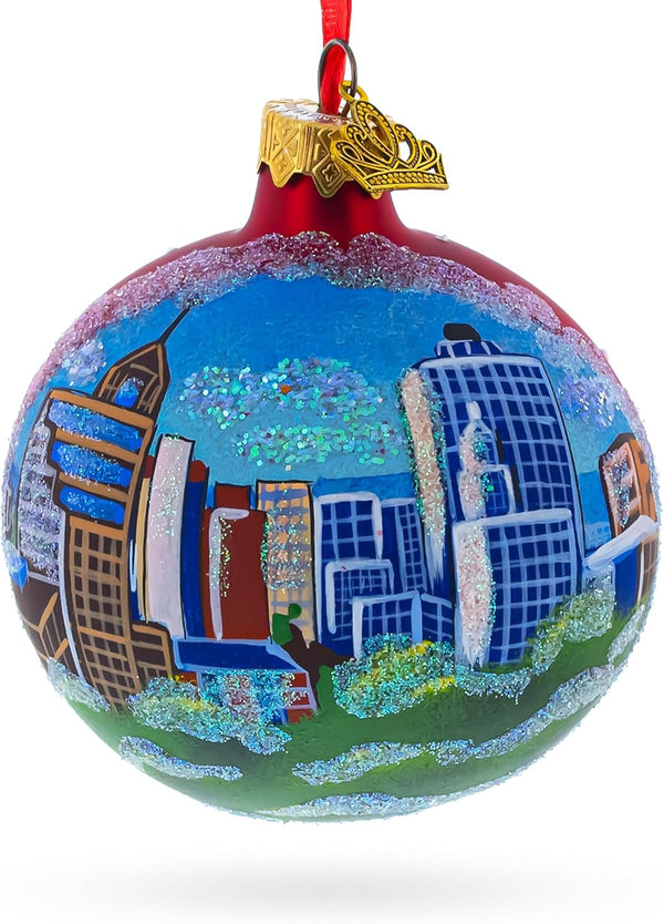 Memphis, Tennessee Glass Ball Christmas Ornament - 3.25 Inches