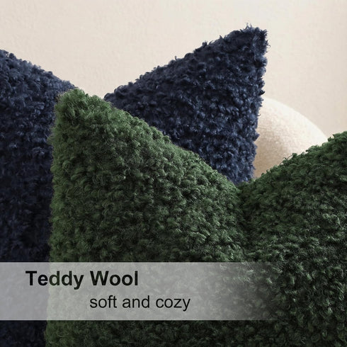 Pack 2 20x20 Inch, decorUhome of Throw Pillow Covers Faux Fur Decorative Sherpa Pillow Covers Fuzzy Accent Soft