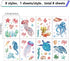 CRASPIRE 8 Sheets Sea Life Window Decals Stickers Ocean Turtle Jellyfish Seahorse Starfish Coral Shell Summer Wall Clings Sticker PVC Self-Adhesive Peel and Stick for Bathroom Home Bedroom Bathroom by CRASPIRE
