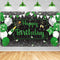 Green Silver Black Happy Birthday Banner Decorations, Champagne Glass Balloons Photo Booth Background for Party Supplies