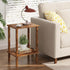 TUTOTAK End Table, Side Table, Nightstand, 2-Tier Storage Shelf, Sofa Side Table