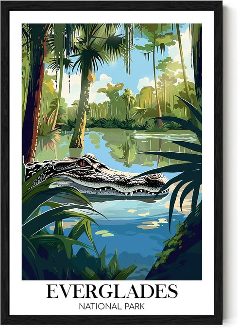 LissiArt97 Everglades National Park Poster - Everglades Wall Art Living Room - Poster Wall Decor Nature Landscape For Bedroom - Office - Home - National Park Travel Poster 11X17 Inches