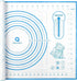 Silicone Pastry Mat with Measurement, Baking Mat for Fondant, Rolling Dough, Pie Crust, Pizza, Cookies, 16" x 24", Blue