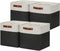 DULLEMELO Set Of 4 Cube Storage Bins - Fabric Storage Basket for Shelves, Closet, Nursery Toy Storage (12" White &