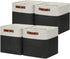 DULLEMELO Set Of 4 Cube Storage Bins - Fabric Storage Basket for Shelves, Closet, Nursery Toy Storage (12" White &