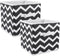 DII Non Woven Polyester Storage Bin, Chevron, Black, Small Set of 2