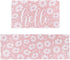 Spring Kitchen Rugs Set of 2, Pink White Daisy Flower Door Mat Non Slip Floor Rugs for Home Kitchen Room Decor