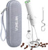 Milk Frother Handheld with 3 Stainless Steel Whisks, Rechargeable Electric Drink Mixer with Stand, White