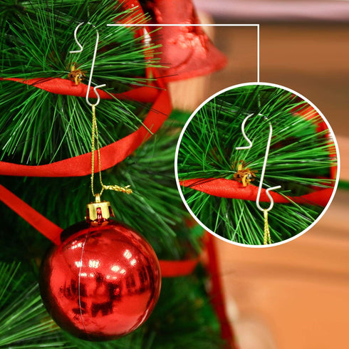 Tatuo Xmas Ornament Hooks, Metal Wire Hooks with Storage Box for Christmas Tree Decoration (201, Gold and Silver)