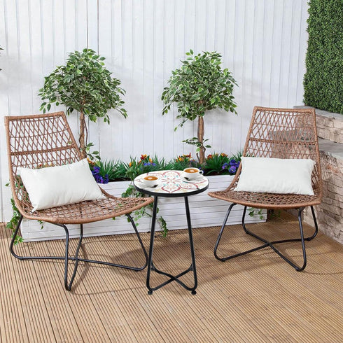 12 inches VCUTEKA Patio Side Table Outdoor Accent Table Bistro Coffee Table Plant End Table Small Porch Table Indoor