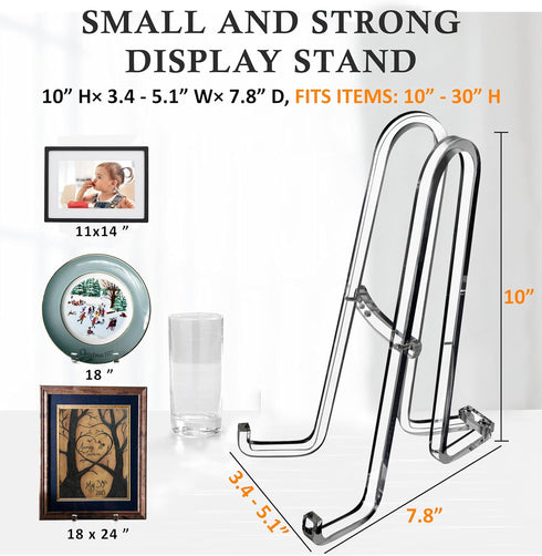 AMT 10 Inch Acrylic Plate Stands for Display, Holder Stand for Pictures, Decorative Plates, Books, Photo Easel