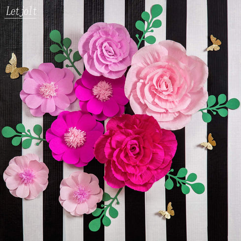 3D Letjolt Giant Paper Flowers Decoration for Wall Artificial Flowers Wedding Backdrop Handcrafted Rose for Baby Shower