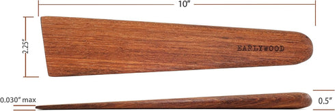 Earlywood 10 inch Handmade Cooking Utensil - Multi-Purpose Wood Scraper, Egg Turner, Cast Iron Scraper, Made in USA