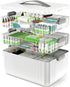 ARSTPEOE 3-Tier Medicine Organizer - Portable Medicine Cabinet with Plastic Handle, Multipurpose