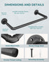 OROPY Industrial Pipe Clothes Rack, Set of 2 Heavy Duty Wall Mounted Black Iron Garment Bar
