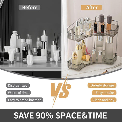 Counter Countertop 2 YCIA&DONE Corner Bathroom Organizer, Makeup Organizer for Vanity, Skincare Cosmetic Perfume Tray