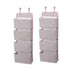 Delta Children 4 Pocket Over The Door Hanging Organizer, 2 Pack, Easy Storage Solution, Pink