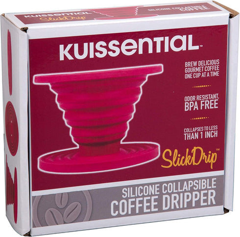 Kuissential SlickDrip Pour Over Coffee Dripper-Collapsible, Reusable Silicone Coffee Filter Cone Holder-Manual Coffee