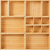 Fabsome Drawer Organizer, Set of 9 Bamboo Wood Storage Boxes for Kitchen, Makeup, Bathroom, Office