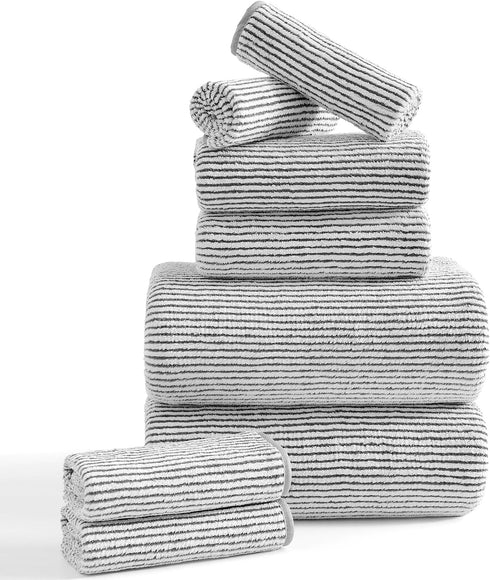 8-Piece Premium Towel Set for Bathroom|2 Oversized Large Bath Sheet,2 Hand Towels,4