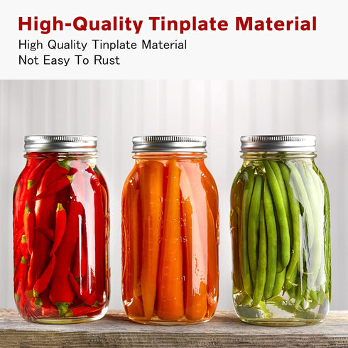 SLifeJars Canning Lids and Rings Regular Mouth, 240 Pcs 70MM Mason Jar Lids and Rings Set for Leak Proof Canning