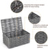 Mkono Storage Baskets Bin with Lid, Decorative Handwoven Organizer for Shelves, Set of 2, Grey