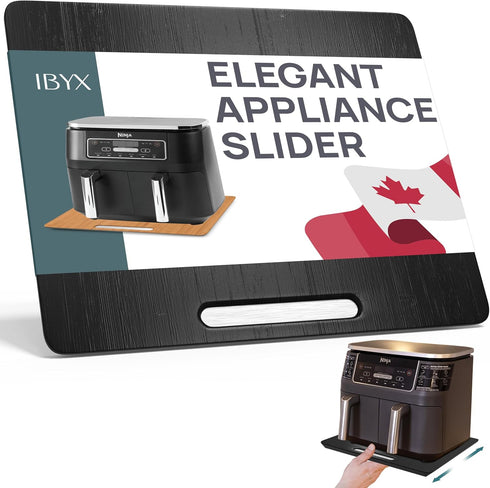 Ibyx Elegant Sliding Tray for Coffee Maker & Kitchen Appliances, Sturdy, Slides Easily from Under Cabinet (Black, Large)