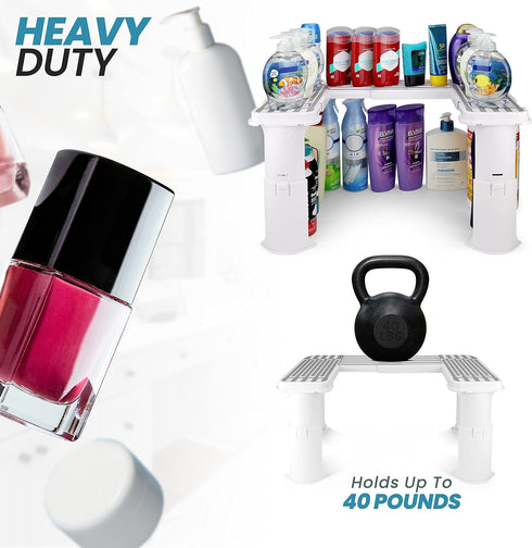Expandable Under Sink Organizer and Storage I Bathroom Under the Sink Organizer Kitchen Under Sink Shelf I Cleaning