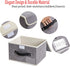 2 Pack Closet Small Storage Boxes with Lids Linen Collapsible Cube Storage Basket with Handle & Label, Jane's Home