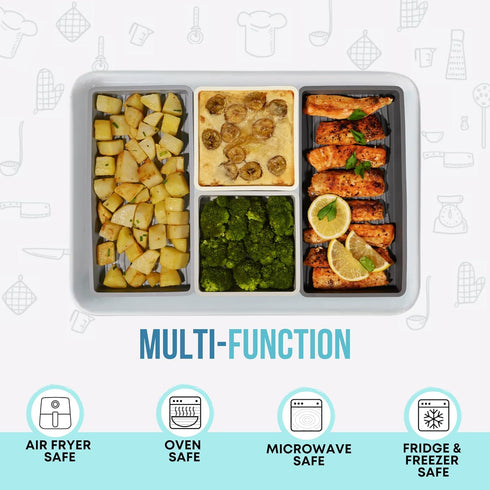 Large Silicone Baking Tray Dividers for Oven Cooking & Meal Prep, Easy to Clean Nonstick Baking Sheet
