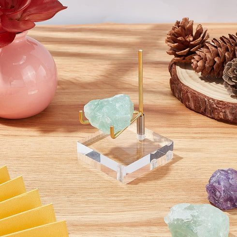 Adjustable Metal Arms Display Stand Easel with Acrylic Base for Crystal Mineral Coral Rock Agate Fossil Collection