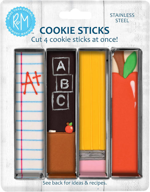R&M 4" Stainless Steel Cookie Stick Cutter - Baking Tool for Cookies, Fondant & Crafts