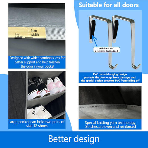 organizer,70 Capacity,20-30-Pair organizer,10 closet,New shoe Pounds Large over the door shoe Tiers shoe rack