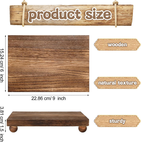 Counter Brown,9 6 Inch) Amyhill Wood Pedestal Stand Kitchen Soap Tray Farmhouse Wooden Riser Stand for Kitchen Bathroom