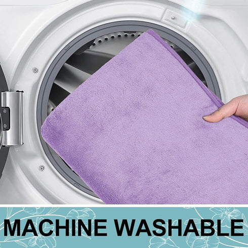 smiry Memory Foam Bath Mat 30" x 20", Extra Soft Absorbent Non Slip Bathroom Rug for Shower Floors, Purple