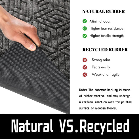 Yimobra Gray Front Door Mat - Indoor Outdoor Doormat, Heavy Duty Non-Slip Dirt Trapping Mats, 17x29.5 Inch