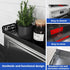 30" STUTOV Magnetic Stove Top Shelf Black Spice Rack with Red LOVE Design Seasoning Organizer for Back of Stove Over