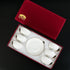 7 oz Set 6, Set BTaT- Cappuccino Cups with Saucers with Gift Box, of White Porcelain Coffee Cup and Saucer for Latte