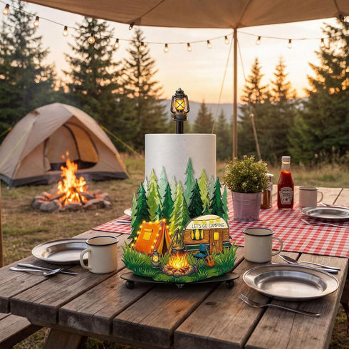 Countertop Chunful Camping Paper Towel Holder Let's Go Camping Kitchen Bathroom Decor Vbs Decorations Rustic Campfire