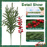 florisso Vases,12 3 Artificial Faux Christmas Norfolk Pine Stems Branches for Bundles Fake Evergreen Real Touch