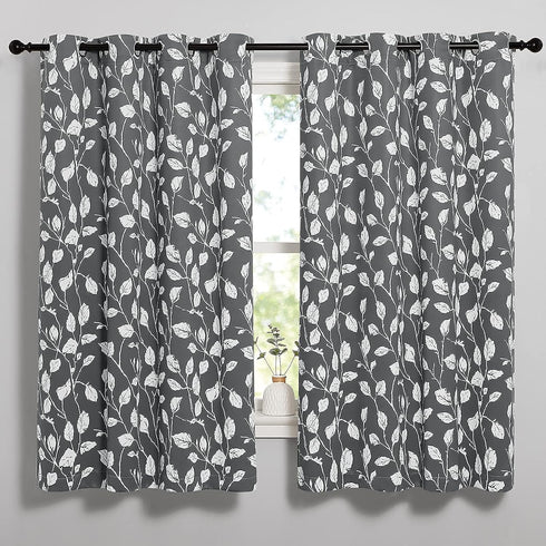 KGORGE Blackout Curtains - Thermal Insulated Soundproof Drapes for Living Room, Grey, 2 Pieces