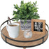 Defined Deco 12in Decorative Tray-Round Serving Tray with Metal Handle-Decorative Trays for