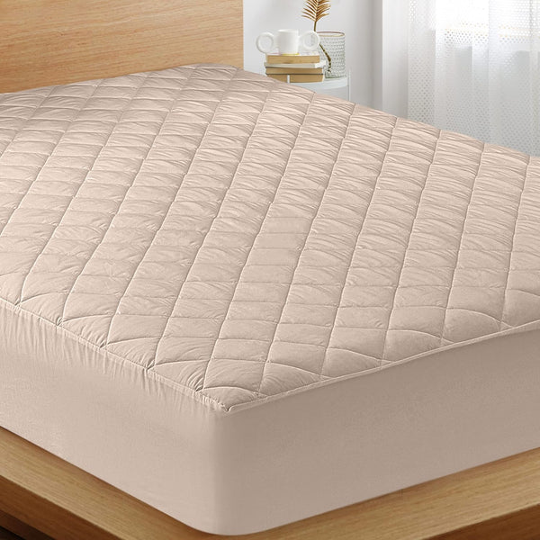 Utopia Bedding Quilted Fitted Mattress Pad (King), Beige, Elastic Mattress Protector, Machine Washable, 16 Inches Deep