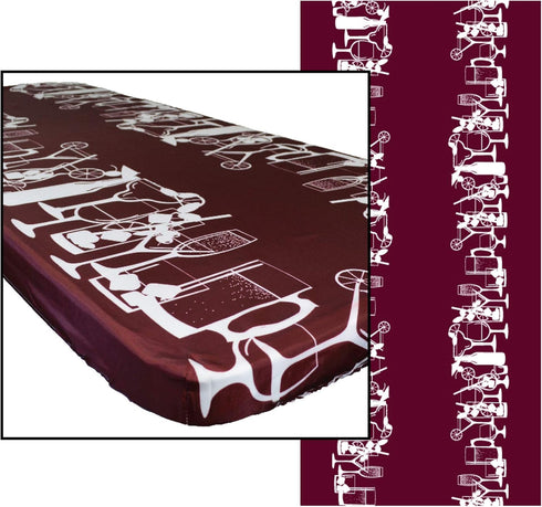 In the Breeze 8001 Happy Hour Drinks Fitted Tablecloth, 30 Inch x 72 Inch