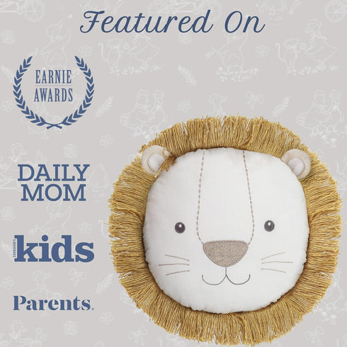 14 MON AMI Leopold Lion Dcor Pillow |Plush Stuffed Animal Hugging Pillow, Decorative Cushion for Childs Nursery, Bed