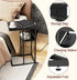 Livofloral C Shaped End Table with Charging Station, Small Side Tables for Couch with Storage Bag, Couch Side Tables