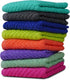ZUPERIA Zigzag Multicolor Wash Cloths -8 Pack -12" x 12"- Highly Absorbent