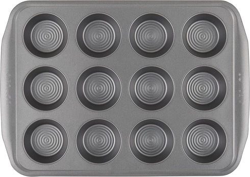 Circulon Nonstick Bakeware 12-Cup Muffin Tin, Gray, Steel by Circulon